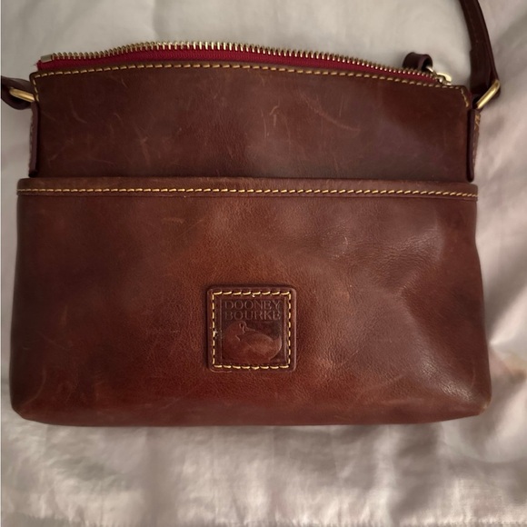 Dooney & Bourke Rich Brown Leather Crossbody Bag - Picture 1 of 2